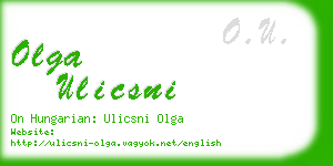 olga ulicsni business card